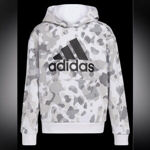 🆕Adidas White Gray & Black Camo Hoodie SzXl (Kids Xl) NWT
